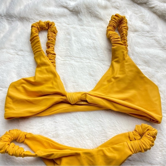 NWOT SET Ayra Swim Mimosa center knit ruched strap bikini 12265 - Picture 5 of 10